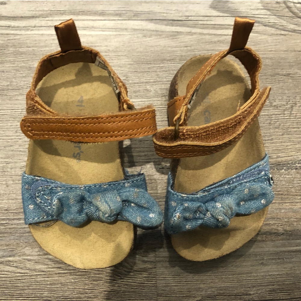 Carters size 4 toddler denim sandals barely worn great condition